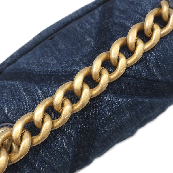 シャネル CHANEL ショルダーバッグ CHANEL 19 デニム ブルー ゴールド