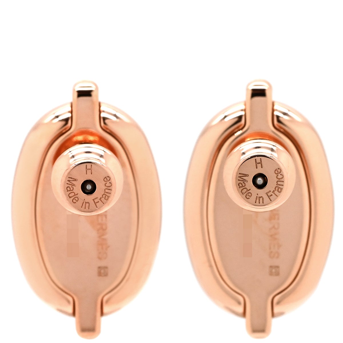エルメス HERMES ピアス ミニマイヨン GP エナメル ホワイト ローズ