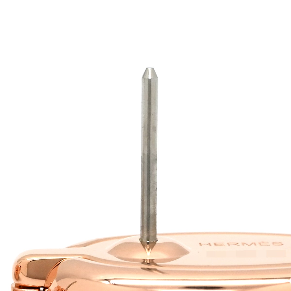 エルメス HERMES ピアス ミニマイヨン GP エナメル ホワイト ローズ