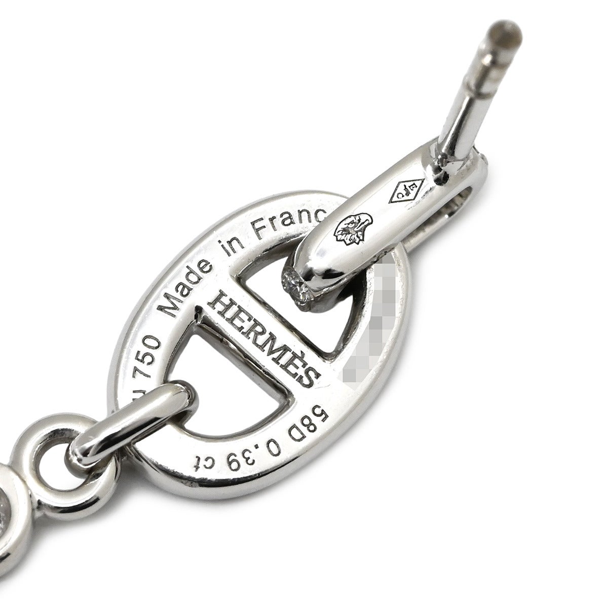 エルメス HERMES ピアス シェーヌダンクル ドロップ ダイヤピアス