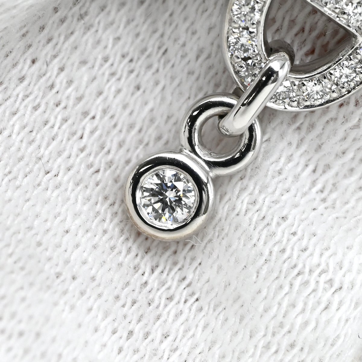 エルメス HERMES ピアス シェーヌダンクル ドロップ ダイヤピアス