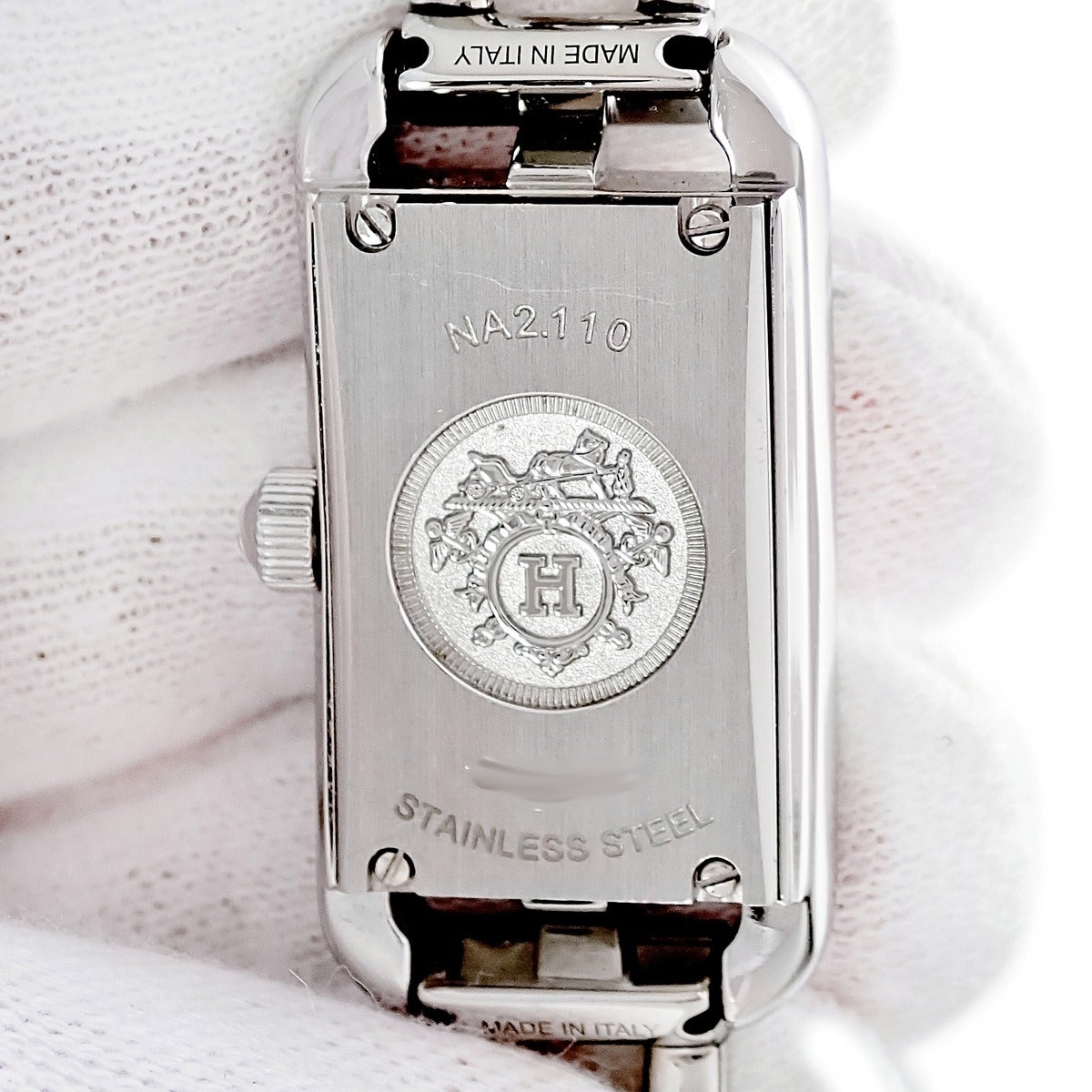 エルメス HERMES ナンタケット NA2.110 シルバー アラビア 角型