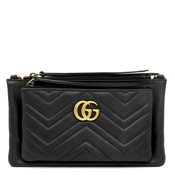 グッチ GUCCI ショルダーバッグ GGマーモント レザー ブラック