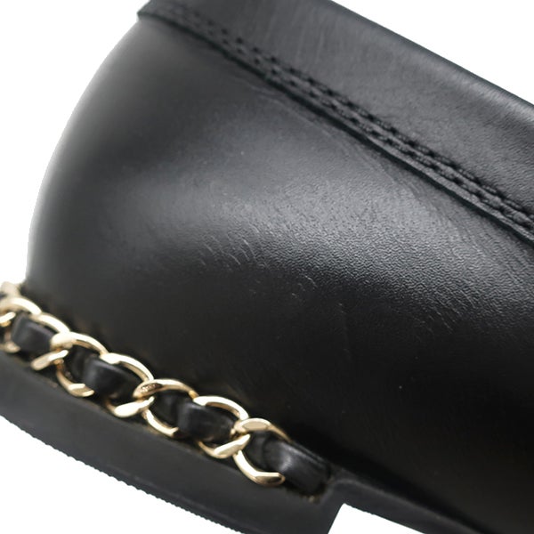 シャネル CHANEL ローファー ココマーク チェーン ローファー レザー