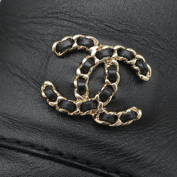 シャネル CHANEL ローファー ココマーク チェーン ローファー レザー
