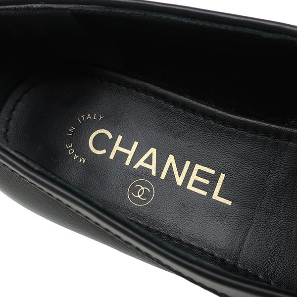 シャネル CHANEL ローファー ココマーク チェーン ローファー レザー