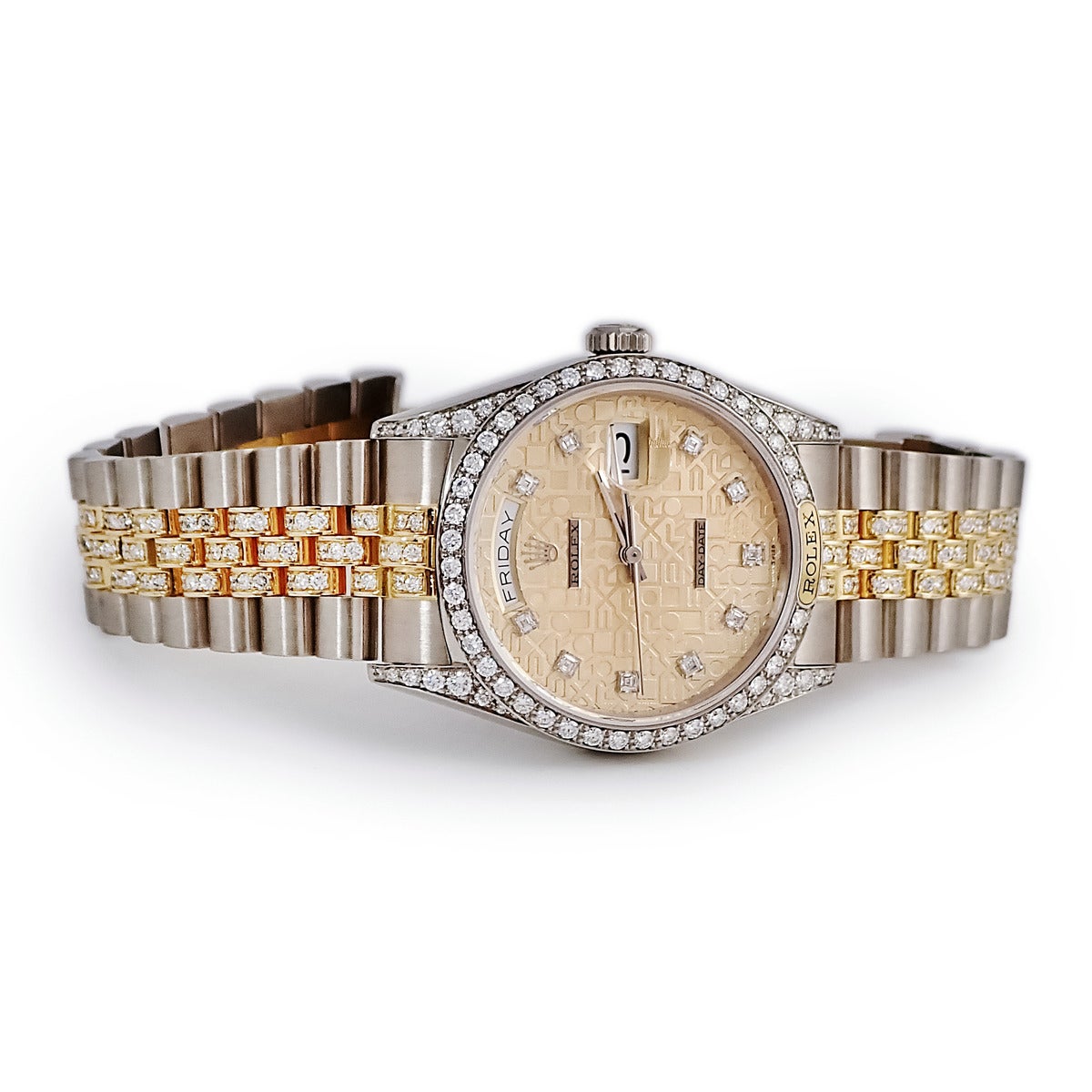 ロレックス ROLEX デイデイト 18139G OH済 K18WG×K18YG 純正ダイヤ