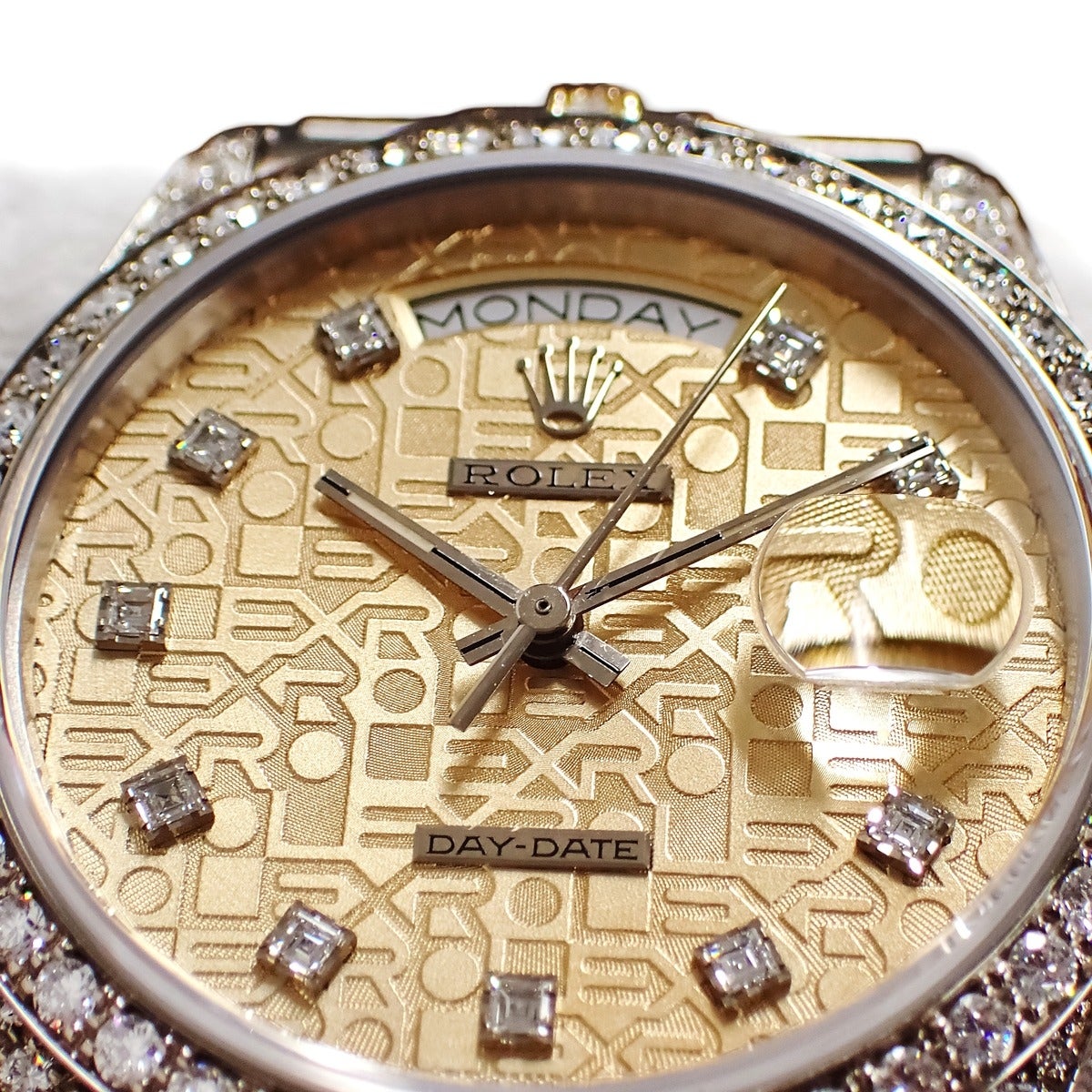 ロレックス ROLEX デイデイト 18139G OH済 K18WG×K18YG 純正ダイヤ