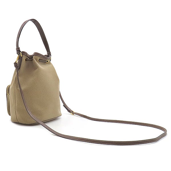 プラダ PRADA 2WAYバッグ ロゴ ジャガード バケットバッグ キャンバス