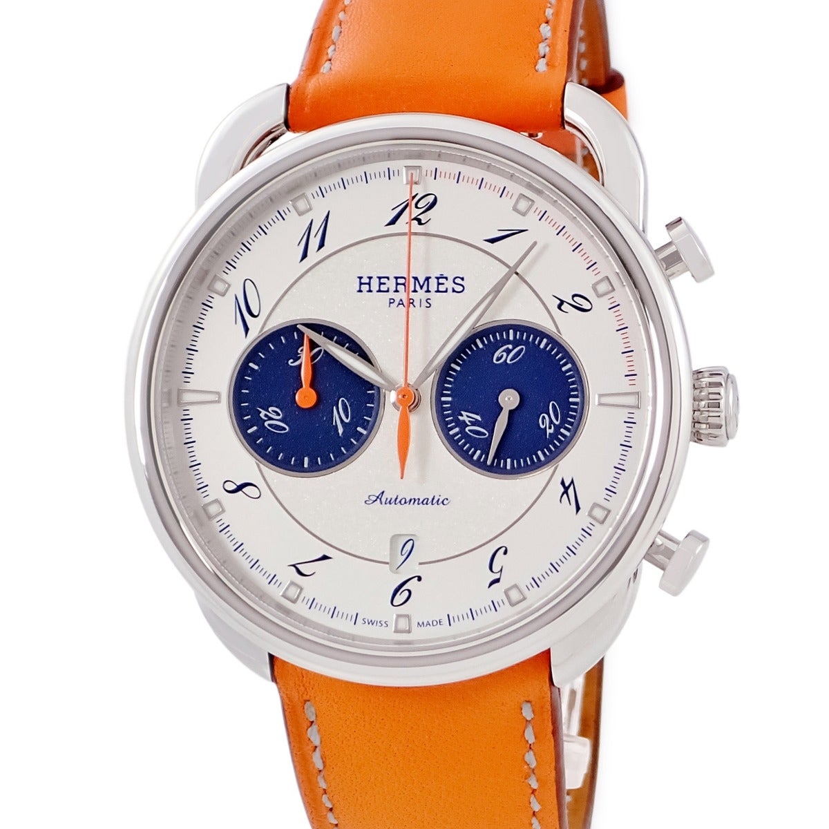 エルメス HERMES マゼラン K18YG無垢 ホワイト 白 デイト ローマン