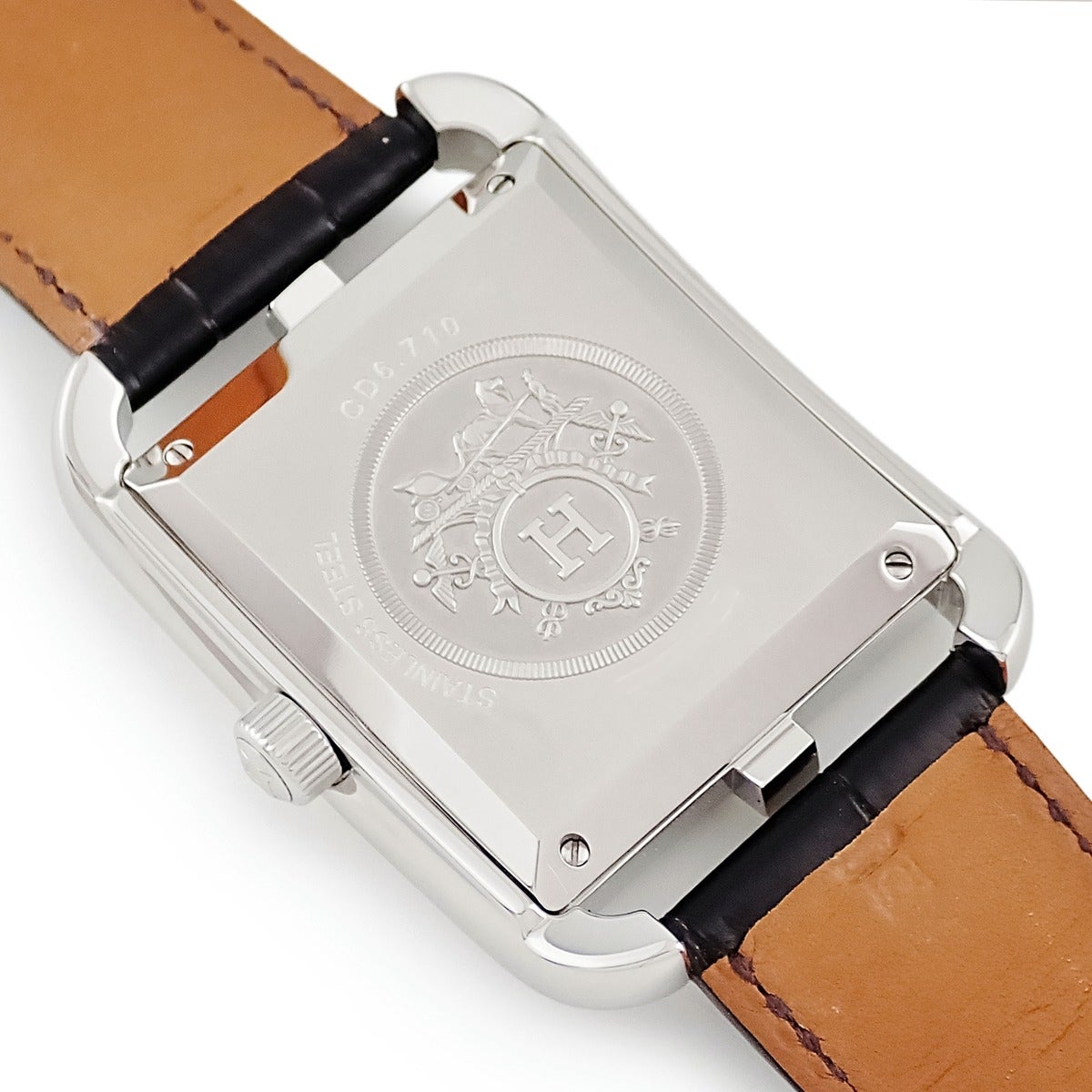 エルメス HERMES ケープコッド CD6.710 デイト シルバー スクエア 角型