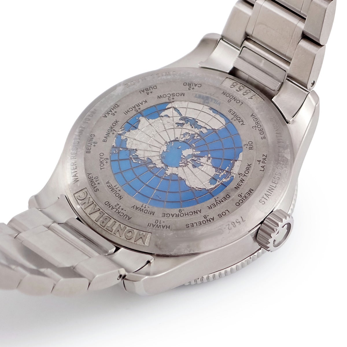 モンブラン Montblanc 1858 GMT MB129616 未使用 ブルー 青 サンレイ