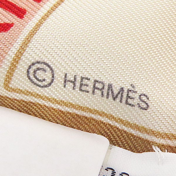 エルメス HERMES スカーフ ツイリー シルク ベージュ×クレーム