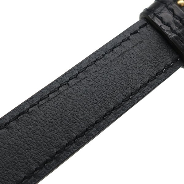 エルメス HERMES ベルト ケリー 18 アリゲーターマット ブラック