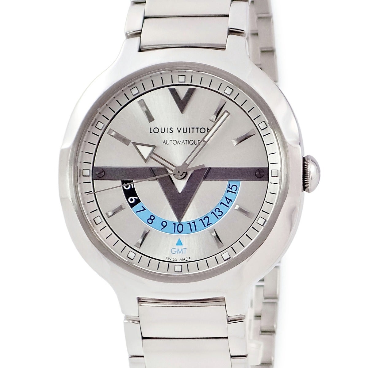 ルイヴィトン LOUIS VUITTON ヴォヤジャー GMT Q7D311 シルバー