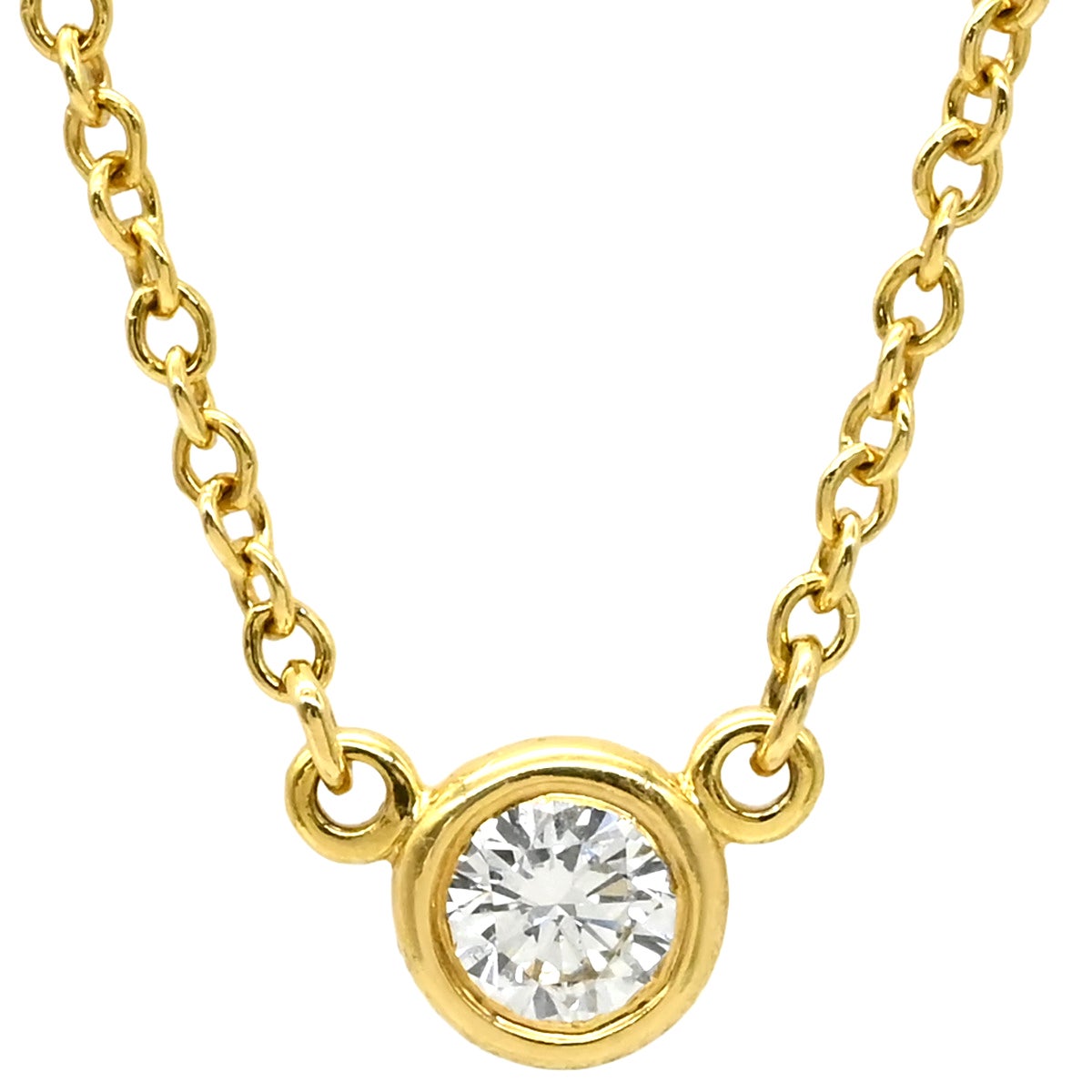【極美品】ティファニー　バイザヤード　イエローゴールド　ネックレス ティファニー Tiffany & Co ネックレス バイザヤード シングル