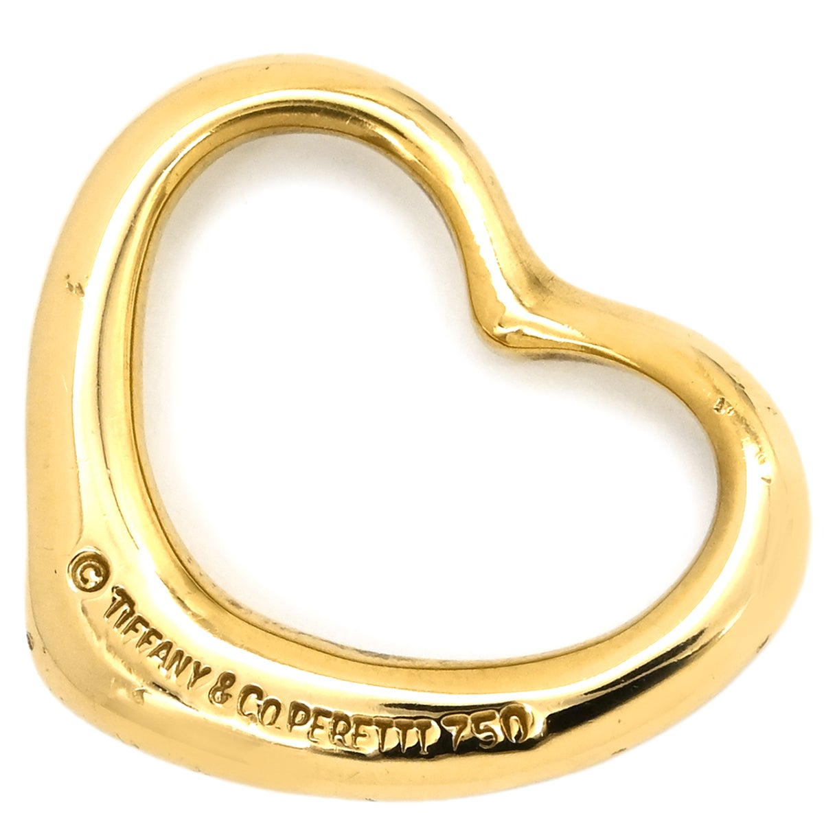 ティファニー Tiffany & Co ペンダントトップ オープンハート イエロー