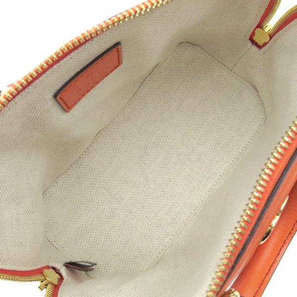 グッチ GUCCI 2WAYバッグ GGマトラッセ レザー オレンジ ゴールド金具