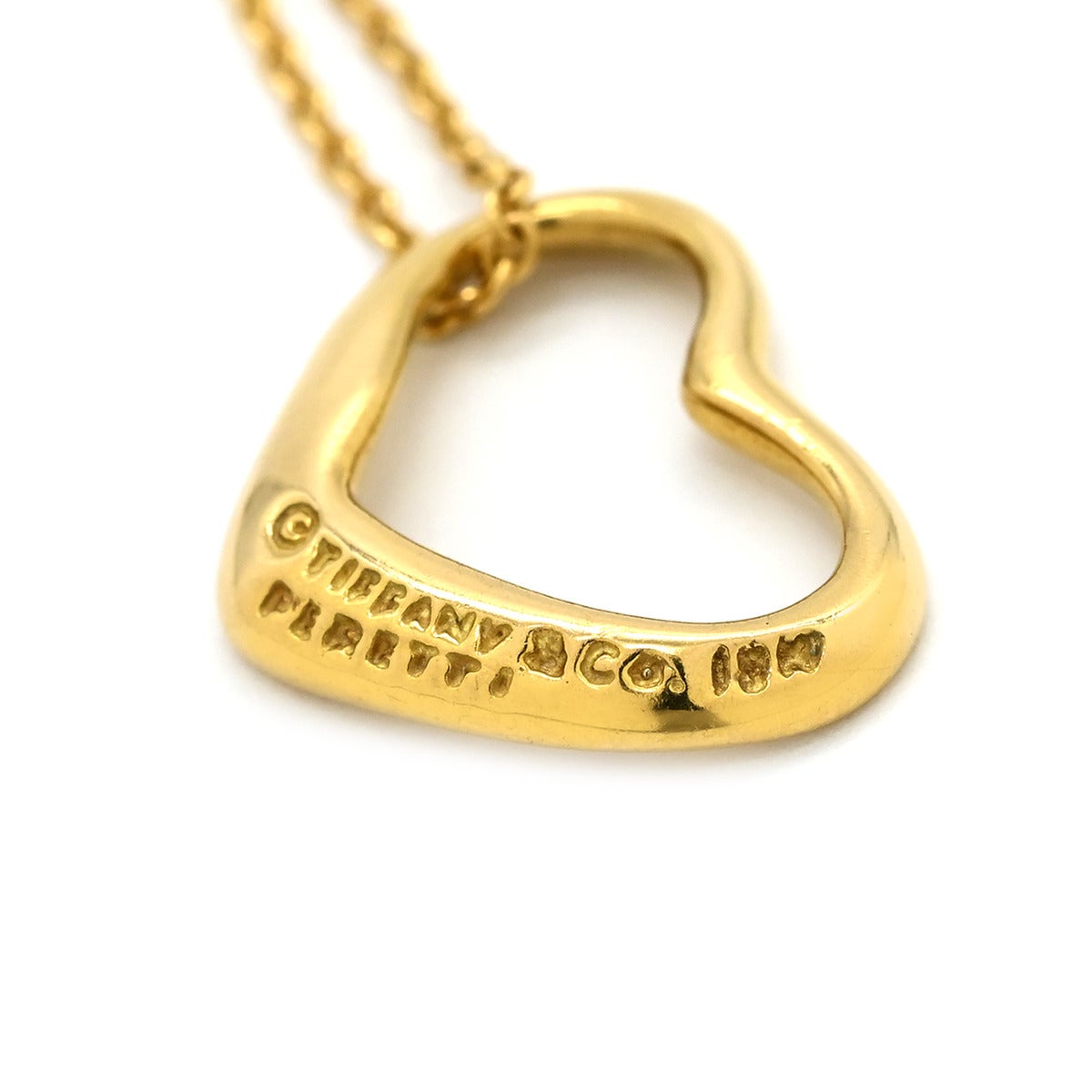 ティファニー Tiffany & Co ネックレス オープンハート イエロー